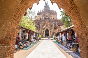The beautiful entrance to a temple of Bagan, Myanmar. © unai