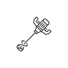 Electrical Concrete Hand Mixer or Mortar mixer vector concept icon or symbol in thin line style © tentacula