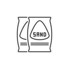 Bags with Sand vector concept icon or symbol in thin line style