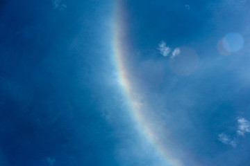 Fantastic beautiful Natural phenomenon Sun halo with cloud in the sky