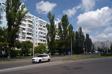 Residential area in Kiev at summer. Exterior