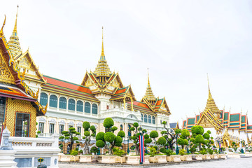 Obraz premium One landmark of the Grand Palace is a complex of buildings at the heart of Bangkok, Thailand. 