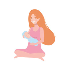 woman with a newborn baby in her arms