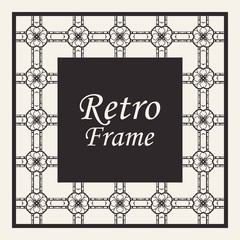 Decorative frame and border in rectangle proportions. Retro vintage ornamental modern art deco luxury element for design.
