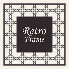 Decorative frame and border in rectangle proportions. Retro vintage ornamental modern art deco luxury element for design.