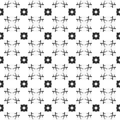 Black and white geometric seamless pattern. Hand d