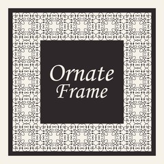 Decorative frame and border in rectangle proportions. Retro vintage ornamental modern art deco luxury element for design.