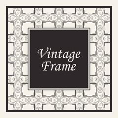 Decorative frame and border in rectangle proportions. Retro vintage ornamental modern art deco luxury element for design.