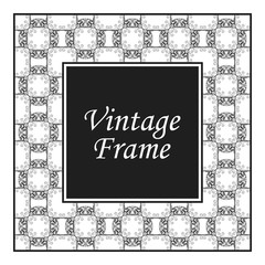 Decorative frame and border in rectangle proportions. Retro vintage ornamental modern art deco luxury element for design.