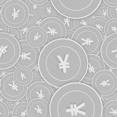 Chinese yuan silver coins seamless pattern. Ecstat