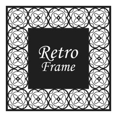 Decorative frame and border in rectangle proportions. Retro vintage ornamental modern art deco luxury element for design.