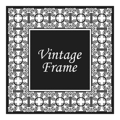 Decorative frame and border in rectangle proportions. Retro vintage ornamental modern art deco luxury element for design.