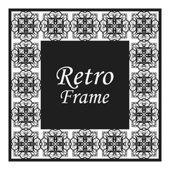 Decorative frame and border in rectangle proportions. Retro vintage ornamental modern art deco luxury element for design.