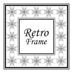 Decorative frame and border in rectangle proportions. Retro vintage ornamental modern art deco luxury element for design.