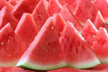 Watermelon sliced, pink watermelon background