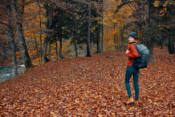 man in autumn forest