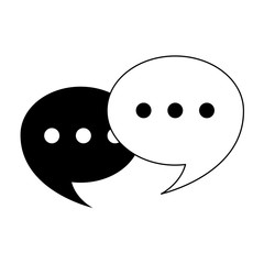 chat comic speech bubbles cartoon in black and white