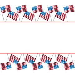 Obraz premium frame of united state of american flags on sticks