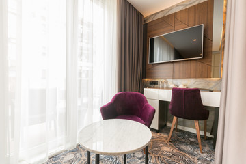 Interior of a luxury hotel room