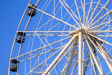 Ferris wheel attraction, close up