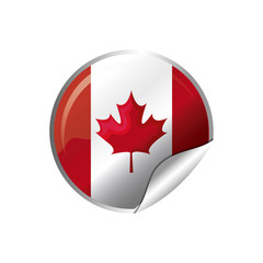 flag of canada in shape circle