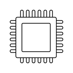 technology cpu motherboard chip cartoon