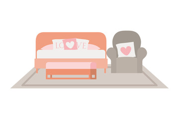 comfortable sofa in living room with white background