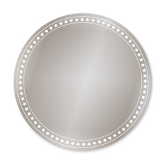 silver round sticker with space for text