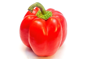 Red bell pepper isolated on white