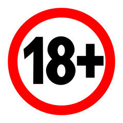 18+ age restriction sign