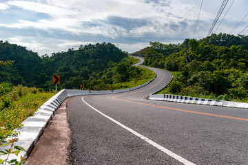 beautiful road mountain with side, Nan province, Thailand