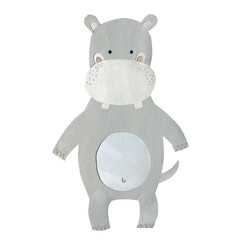 Cute African animal. Blue hippopotamus. Hand drawn illustration. Chalk and pencil texture. Funny character for kids. Isolated elements for stickers, cards, invites and posters