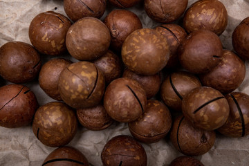 macadamia nuts on Kraft paper