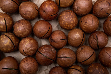 macadamia nuts on Kraft paper