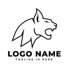 Head wildcat roaring logo design inspiration