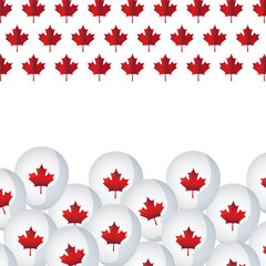 frame of balloons helium with maple leafs canada