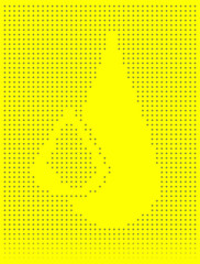 Water drop silhouette with simple dot or pixel artwork design