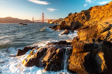 Crédence de cuisine en verre imprimé Plage de Baker, San Francisco The Golden Gate Bridge taken from Baker's Beach in San Francisco, California