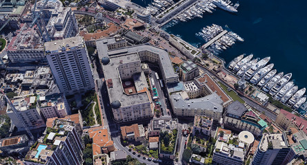 City of Monaco at noon from a height of 3 d