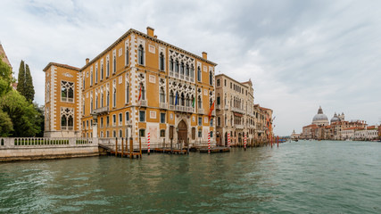 Old houses at the Grand Canal of Venice Italy