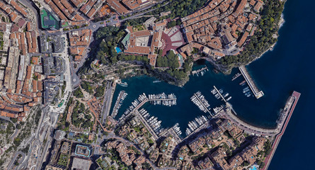 City of Monaco at noon from a height of 3 d