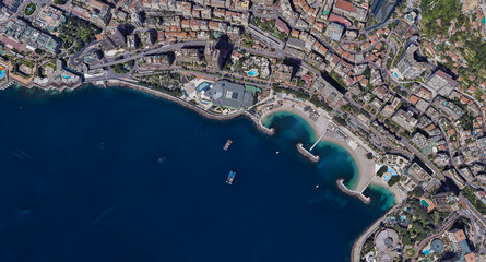 City of Monaco at noon from a height of 3 d