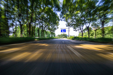 empty road with city skyline