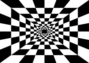 Black and white perspective geometric background