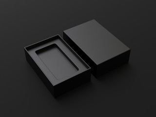 Blank mobile box packaging for branding and mock up. 3d render illustration.