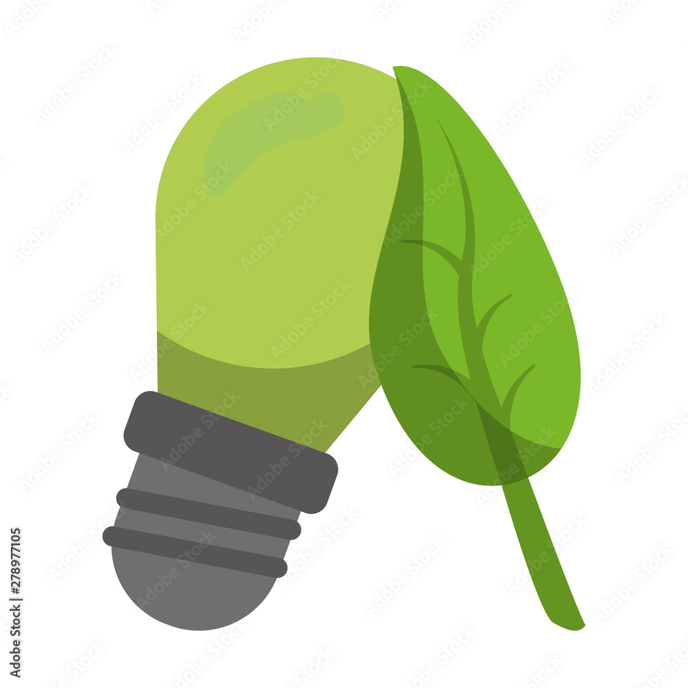 Wall mural green energy ecology lightbulb cartoon