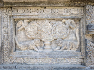 monkeys bas-relief borobudur temple