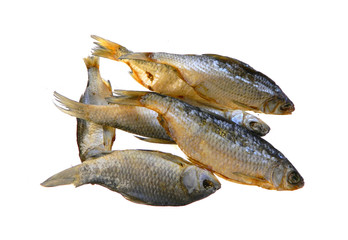 dried fish isolated on white background