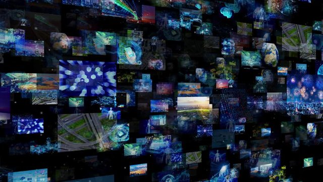 A lot of screens in cyberspace. Social media. Broadcasting. Streaming video.
