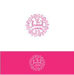 Abstract circle flower Ornament Beauty Fashion boutique salon logo icon design template